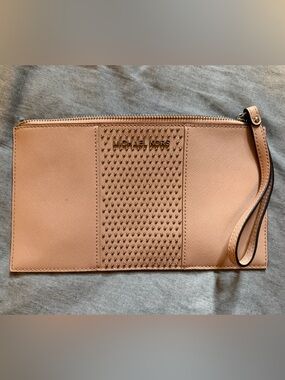 FREE WITH PURCHASE OVER $50 Michael Kors Blush Pink Studded Saffiano Wristlet
